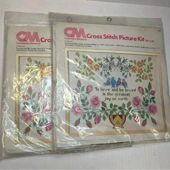 Vintage CM Columbia-Minerva Cross Stich Picture Kit 20x16 - Picture 14 of 14